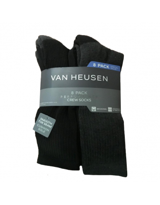 Van Heusen 8 pack CREW SOCKS, tallas de 6-12.5