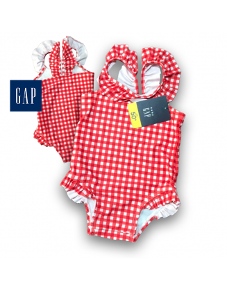 GAP traje de baño entero con diseño de cuadros 18-24months