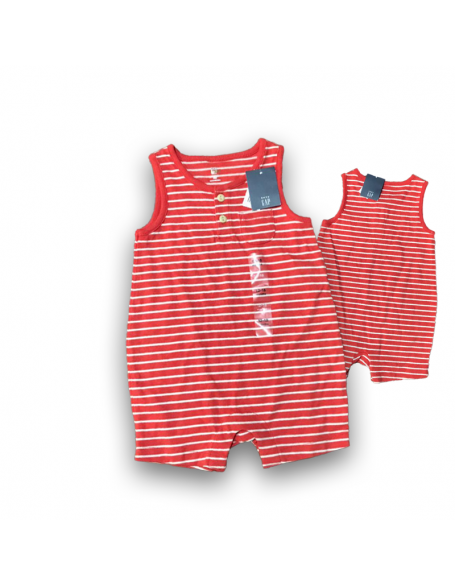 GAP enterizo rojo rayas blancas 12-18 months